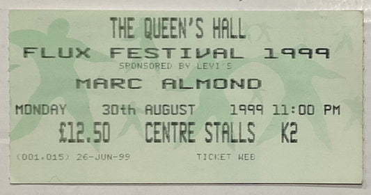 Marc Almond Original Used Concert Ticket Queens Hall Edinburgh 30th Aug 1999