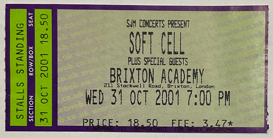 Soft Cell Original Used Concert Ticket Brixton Academy London 31st Oct 2001