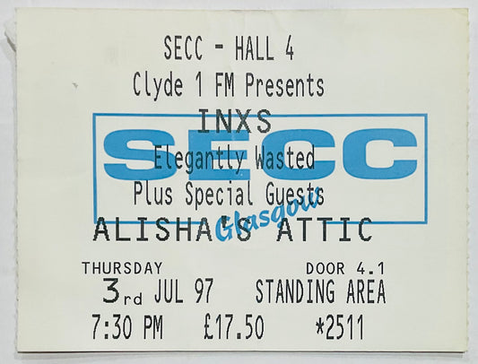 INXS Original Used Concert Ticket SECC Glasgow 3rd Jul 1997
