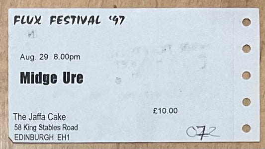 Ultravox Midge Ure Original Used Concert Ticket Jaffa Cake Edinburgh 29th Aug 1997