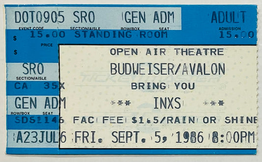 INXS Original Used Concert Ticket San Diego State University 5th Sep 1986