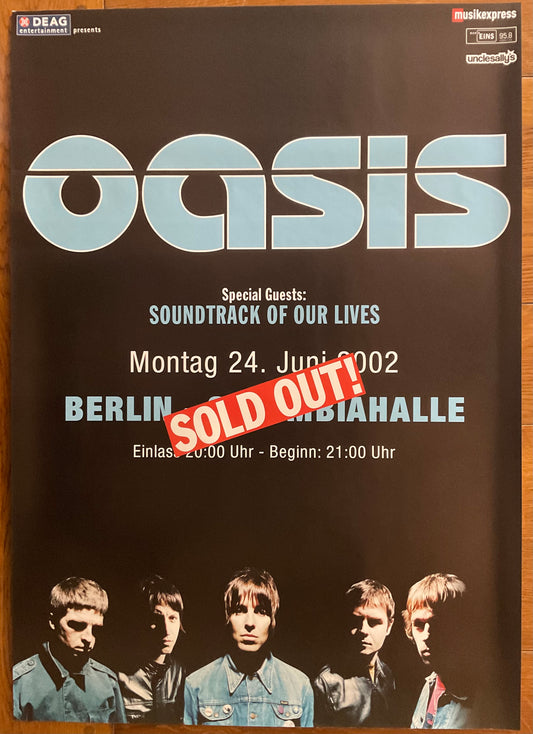 Oasis Original Concert Tour Gig Poster Columbiahalle Berlin 24th Jun 2002