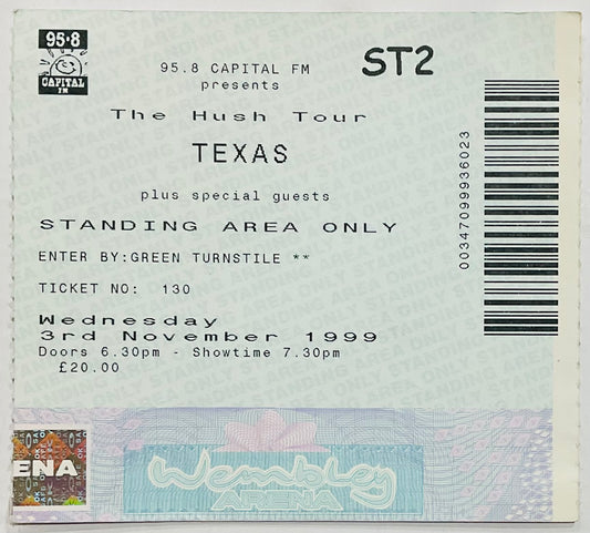 Texas Original Used Concert Ticket Wembley Arena London 3rd Nov 1999