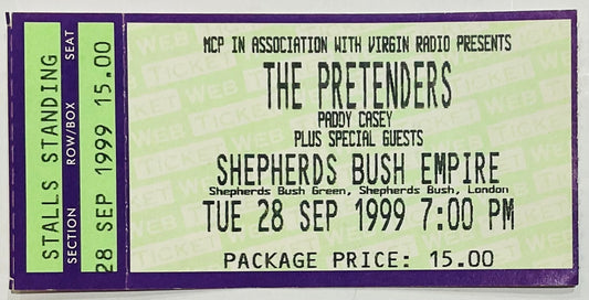 Pretenders Original Used Concert Ticket Shepherds Bush Empire London 28th Sep 1999