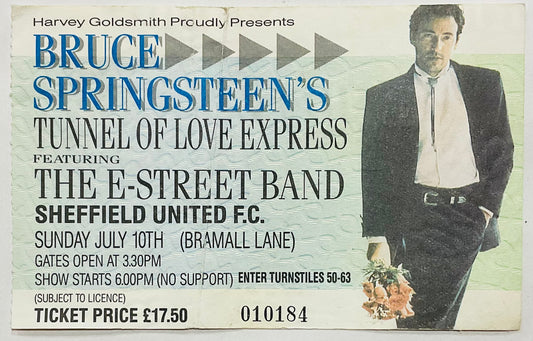 Bruce Springsteen Original Used Concert Ticket Sheffield United FC 10th Jul 1988