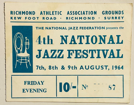 Rolling Stones Original Used Concert Ticket 4th National Jazz Festival Richmond 7th Aug 1994