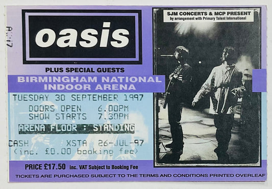 Oasis Original Used Concert Ticket NIA Birmingham 30th September 1997