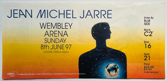 Jean Michel Jarre Original Used Concert Ticket Wembley Arena London 8th June 1997