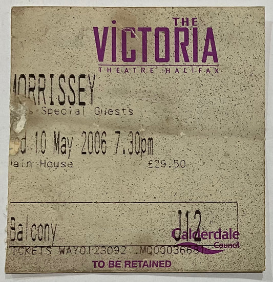 Morrissey Original Used Concert Ticket Victoria Theatre 10th May 2006