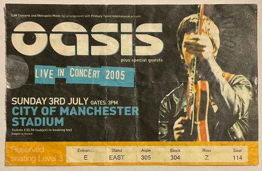 Oasis Original Used Concert Ticket City of Manchester Stadium 3rd July 2005