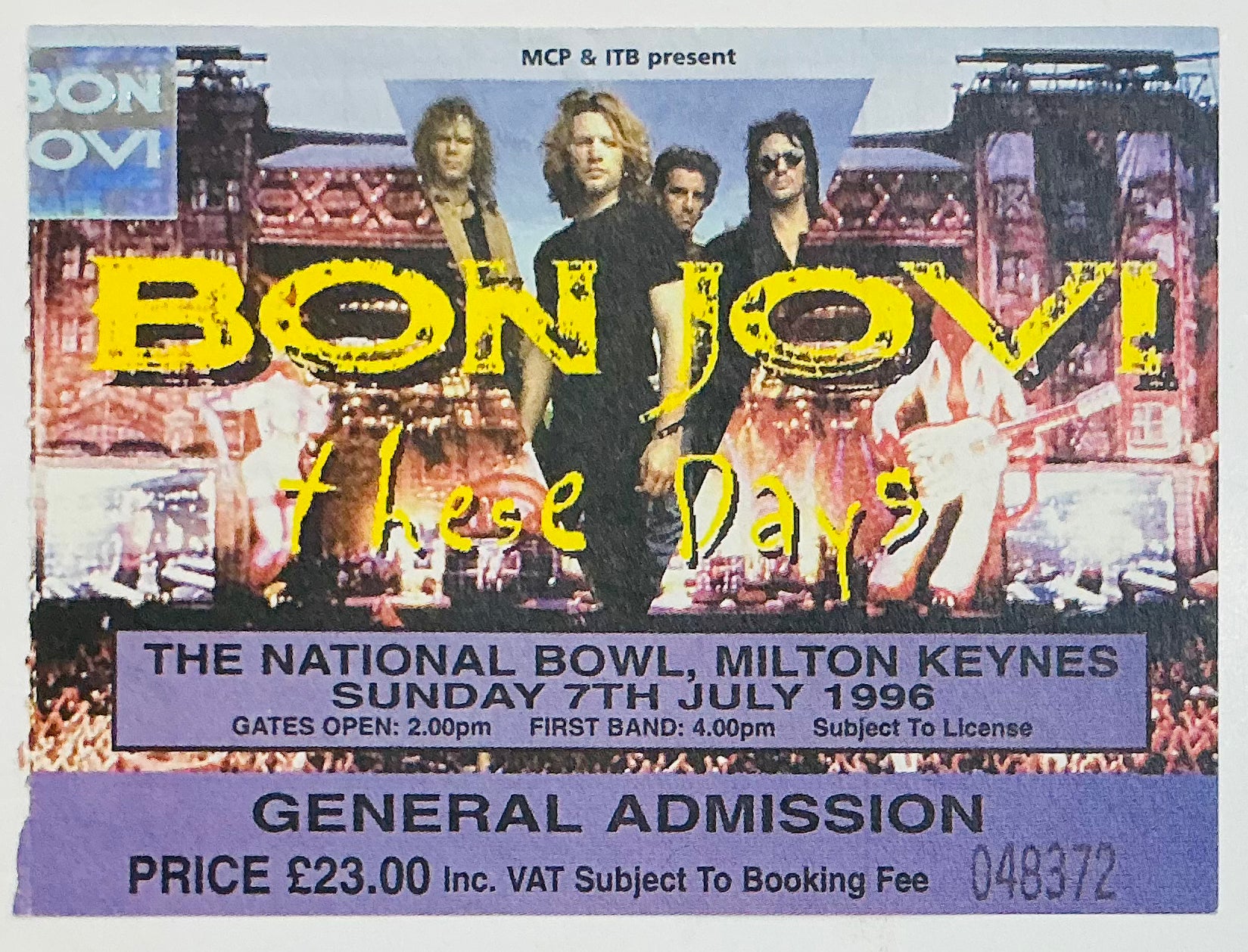 Bon Jovi Original Used Concert Ticket National Bowl Milton Keynes