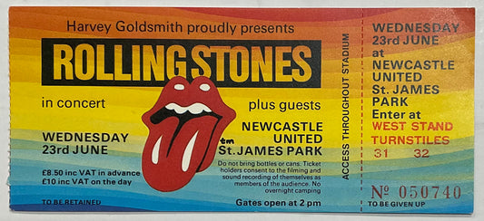 Rolling Stones Original Unused Concert Ticket St James Park Newcastle 23rd June 1982