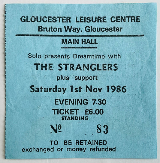 Stranglers Original Used Concert Ticket Gloucester Leisure Centre 1st Nov 1986