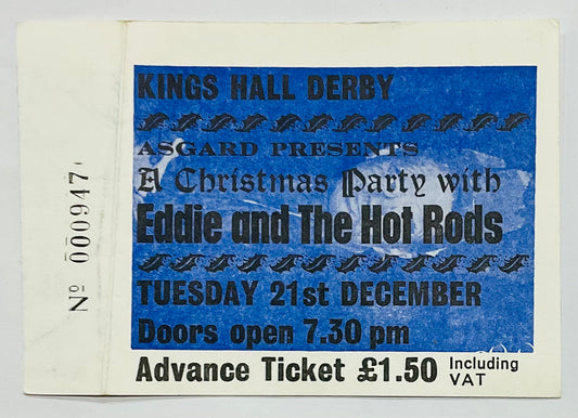 Eddie & The Hot Rods Original Used Concert Ticket Kings Hall Derby 21st December 1976