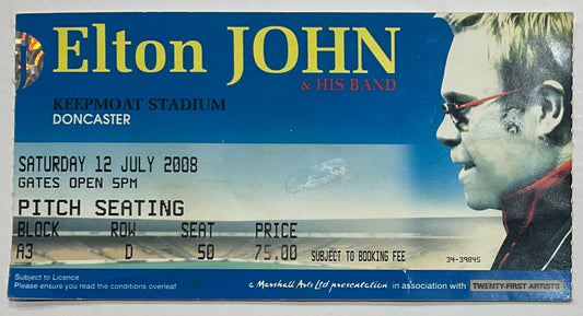 Elton John Original Used Concert Ticket Keepmoat Stadium Doncaster 12th July 2008