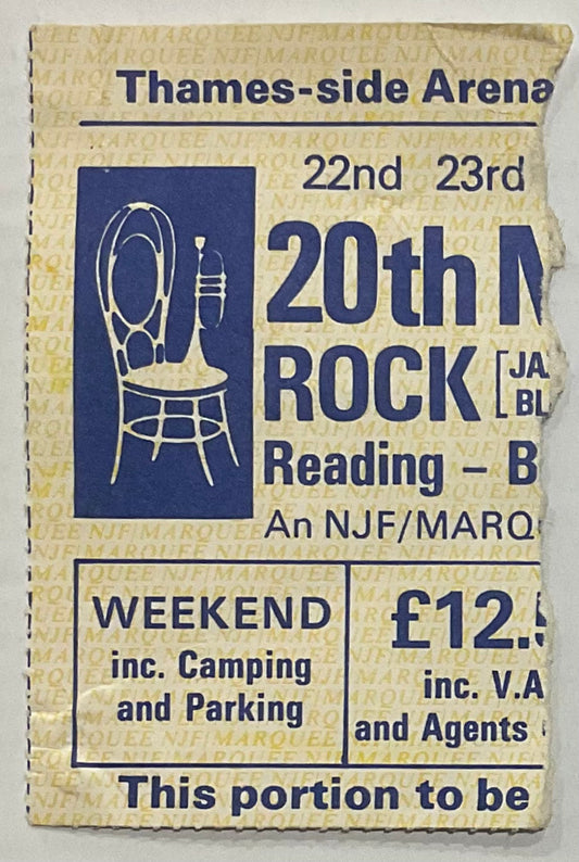 Iron Maiden Rory Gallagher Whitesnake Original Concert Ticket 20th Reading Festival 1980