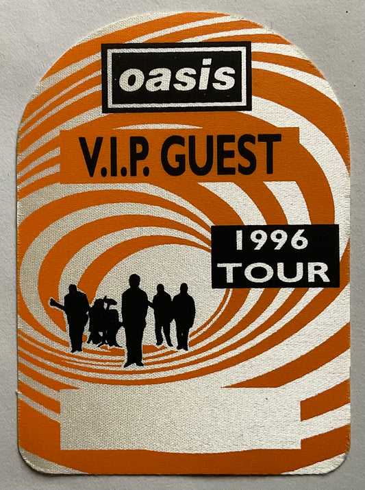 Oasis Original Unused Concert Orange Satin VIP Guest Backstage Pass Ticket 1996
