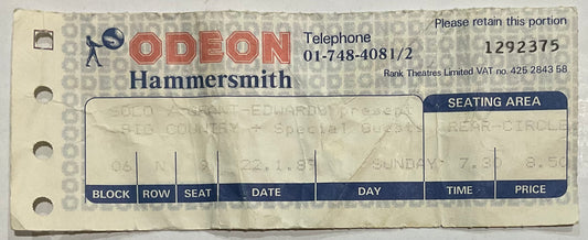 Big Country Original Used Concert Ticket Hammersmith Odeon London 22nd Jan 1989