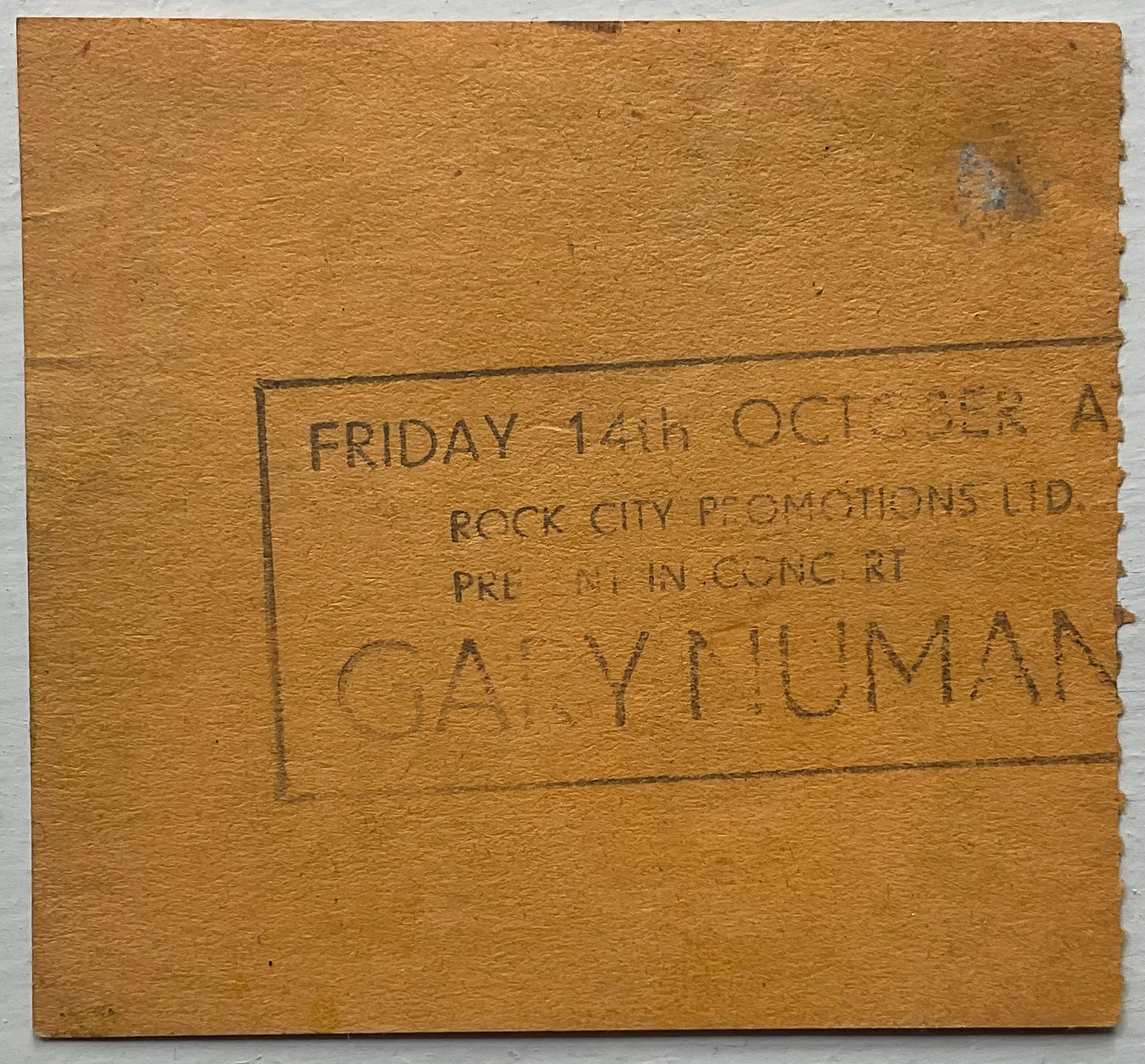 Gary Numan Original Used Concert Ticket Hammersmith Odeon London 14th Oct 1983