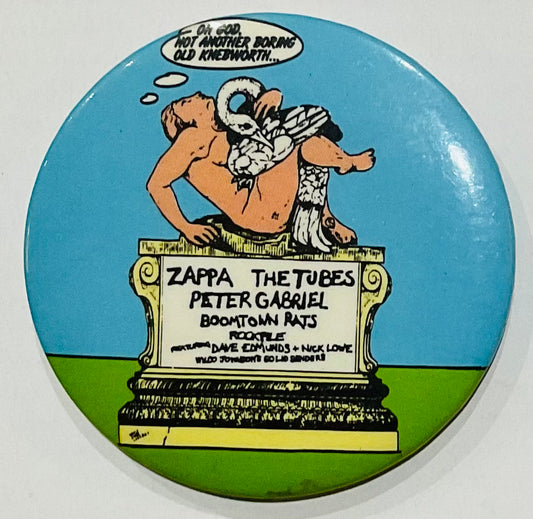 Frank Zappa Peter Gabriel Original Concert Pin Badge Knebworth 1978