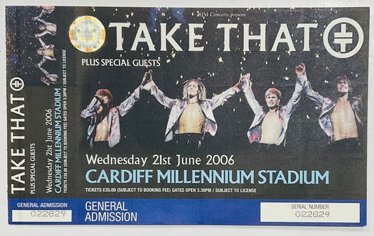 Take That Original Unused Concert Ticket Millennium Stadium Cardiff 21st Jun 2006