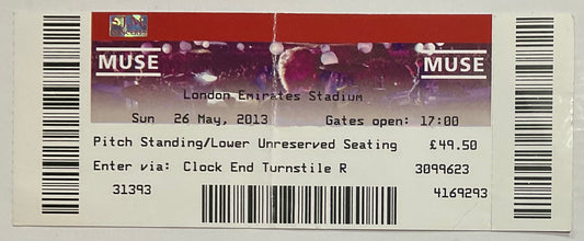 Muse Original Unused Concert Ticket Emirates Stadium London 26th May 2013