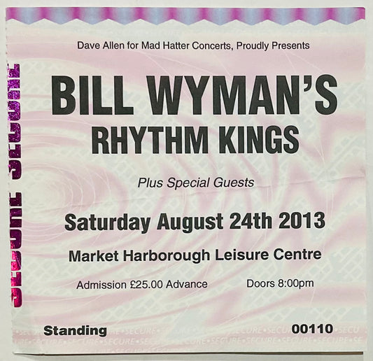Bill Wyman Original Used Concert Ticket Market Harborough Leisure Centre 24th Aug 2013