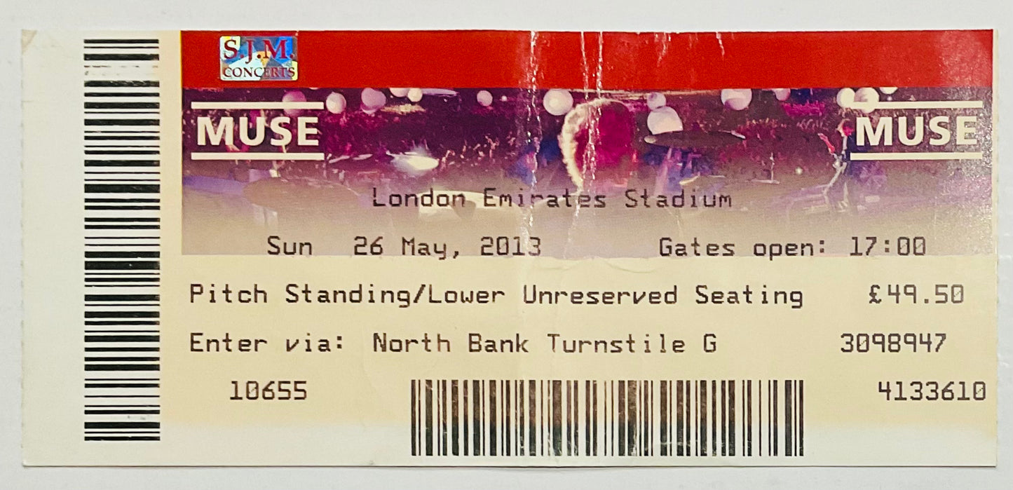 Muse Original Used Concert Ticket Emirates Stadium London 26th May 2013