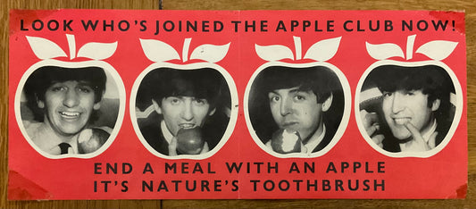Beatles British Dental Council Apple Club Red Promo Poster UK 1965