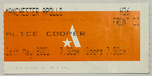 Alice Cooper Original Used Concert Ticket Apollo Theatre Manchester 16th May 2001