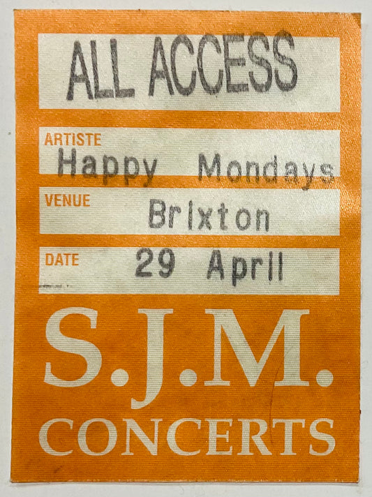 Happy Mondays Original Used Concert Backstage Pass Brixton Academy London 29th Apr 1999