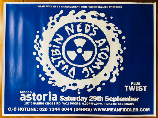 Ned’s Atomic Dustbin Original Concert Tour Gig Poster London Astoria 29th Sep 2001