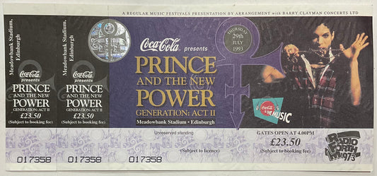 Prince Original Unused Concert Ticket Meadowbank Stadium Edinburgh 29th Jul 1993