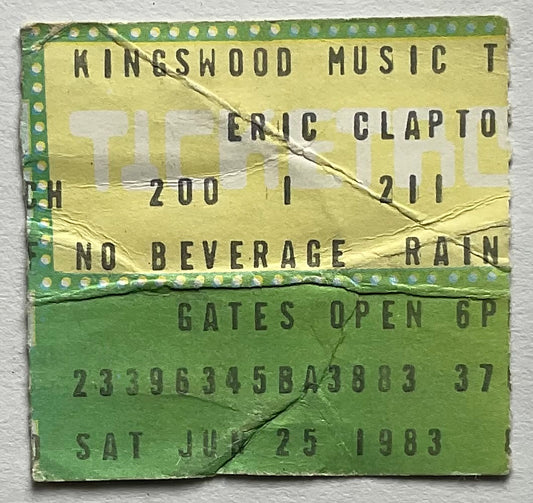 Eric Clapton Original Used Concert Ticket Kingswood Music Theatre Toronto 25th Jun 1983