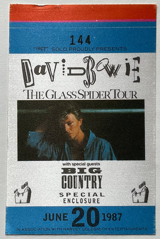 David Bowie Original Unused Special Enclosure Pass Ticket Wembley Stadium London 20th Jun 1987