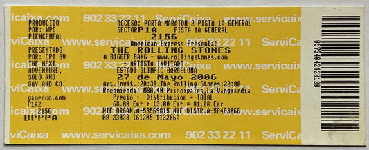 Rolling Stones Original Unused Concert Ticket Estadio Olimpic Barcelona 21st Jun 2007