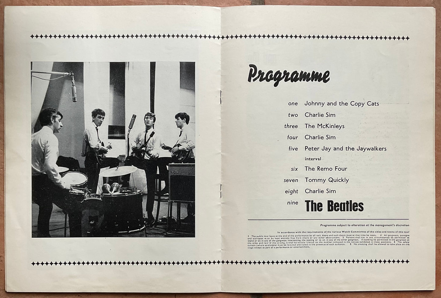 Beatles Original Concert Programme Scottish Tour Edinburgh & Glasgow Apr 1964