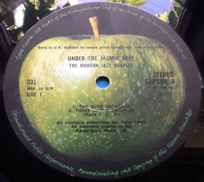 Modern Jazz Quartet Under The Jasmin Tree First Pressing Stereo Album LP Apple UK 1968