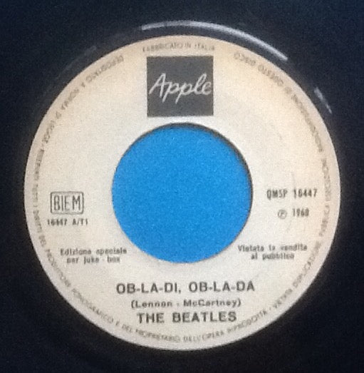 Beatles Ob-La-De Ob-La-Da 2 Track 7" NMint Jukebox Single Italy 1968