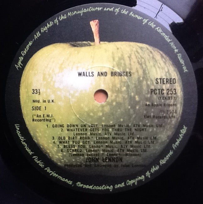 Beatles John Lennon Walls and Bridges 12 Track NMint Manufacturers Property Promo Vinyl Album LP UK 1974