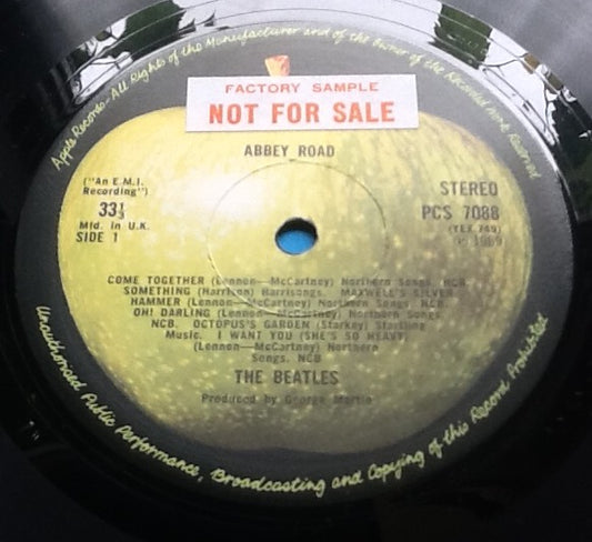 Beatles Abbey Road 17 Track Factory Sample Promo Demo Vinyl LP Album UK 1971