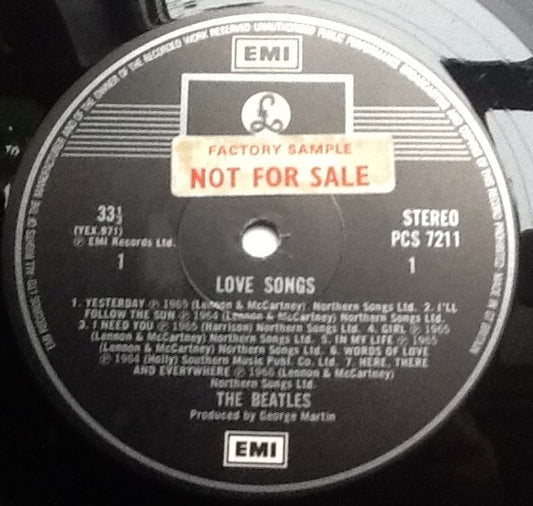 Beatles Love Songs NMint  2 x Factory Sample Promo Vinyl LP Album UK 1977