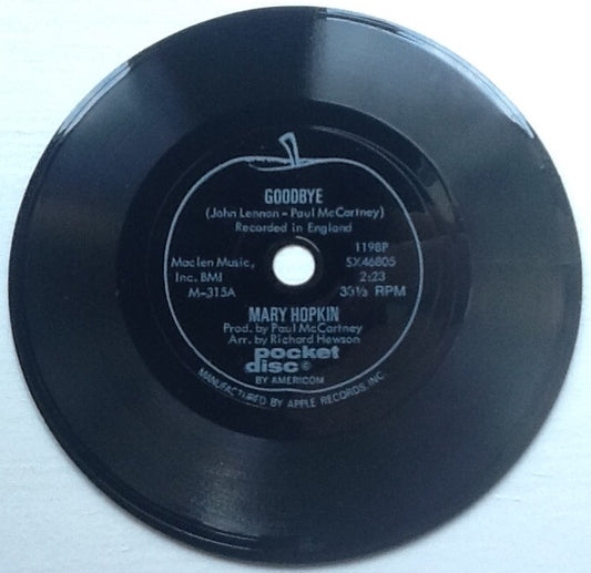Beatles Mary Hopkin Goodbye Sparrow Rare 4" Americom Pocket Disc Flexi without Cover 1969
