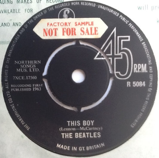 Beatles I Want to Hold Your Hand 2 Track NMint 7" Factory Sample Promo Demo Vinyl Single UK 1963