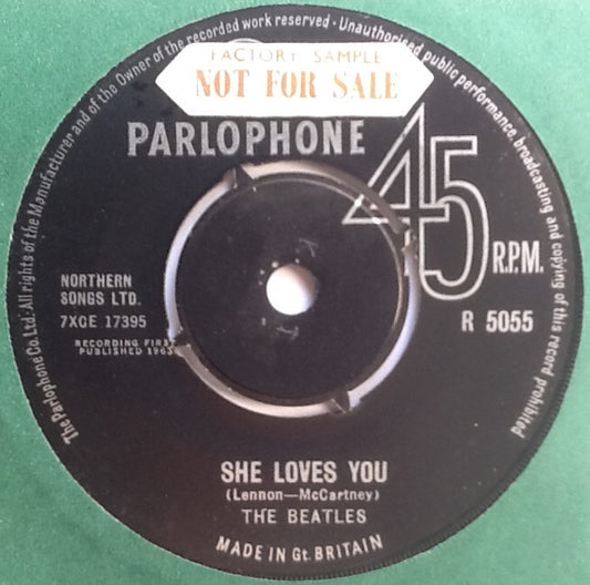 Beatles She Loves You 2 Track 7" Factory Sampler Promo Demo Vinyl Single UK 1963