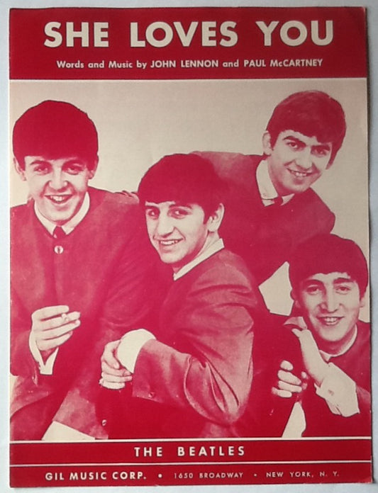 Beatles She Loves You Original Sheet Music Gil Music Corp USA 1963