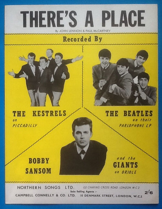 Beatles There's a Place Sheet Music 1963