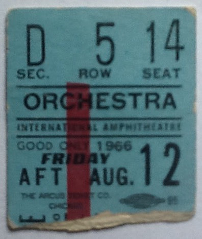 Beatles Original Used Concert Ticket International Amphitheatre Chicago 1966