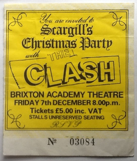 Clash Original Used Concert Ticket Brixton Academy London 1984