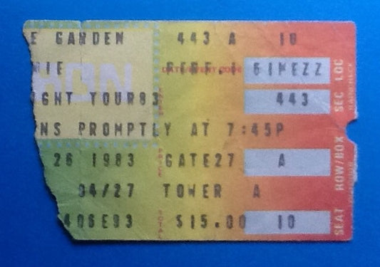 David Bowie Used Concert Ticket New York 1983